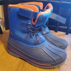 Blue and Orange Kids Snow Boots